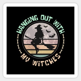 Silhouette of flying witch Sticker